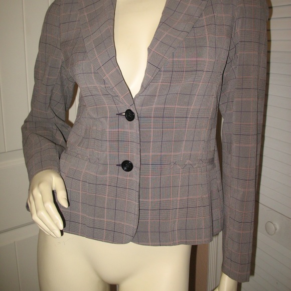 Vintage Y2K 90s Tracy Evans Plaid Blazer Jacket Preppy Academia Corpcore Office - Picture 2 of 8